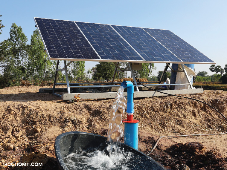 ใช้โซลาร์เซลล์ในการจ่ายไฟให้กับปั๊มน้ำตามกำลังวัตต์