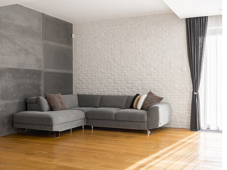 ห้องนั่งเล่นสไตล์ลอฟต์แบบร่วมสมัย