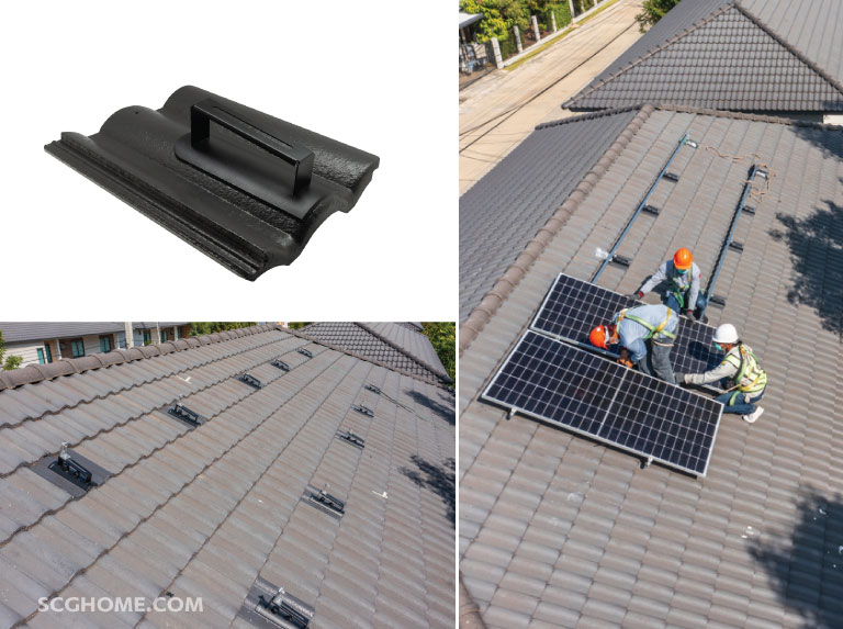 หลังคาโซล่าเซลล์ SCG solar roof หลังคาโซลาร์เซลล์ SCG Solar Fix