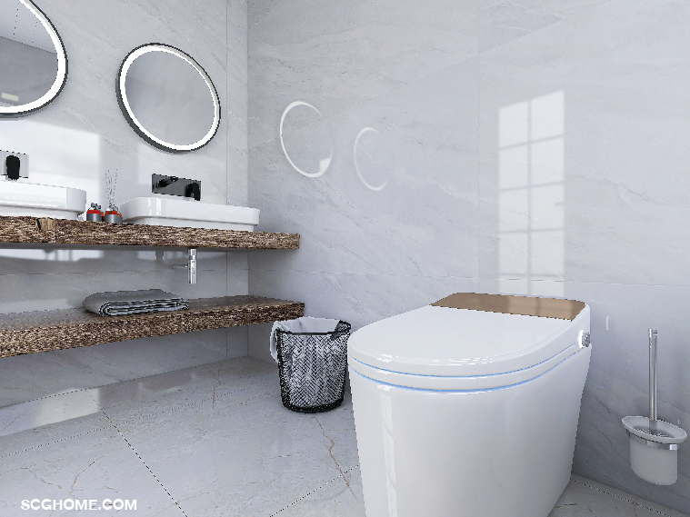 ตัวอย่างห้องน้ำที่ใช้สุขภัณฑ์อัตโนมัติ