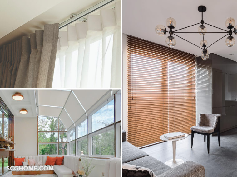 ม่านทีบ ม่านโปร่ง ม่านสำหรับ Skylight และมู่ลี่ไม้ กันแดด กันความร้อนบ้านกระจก