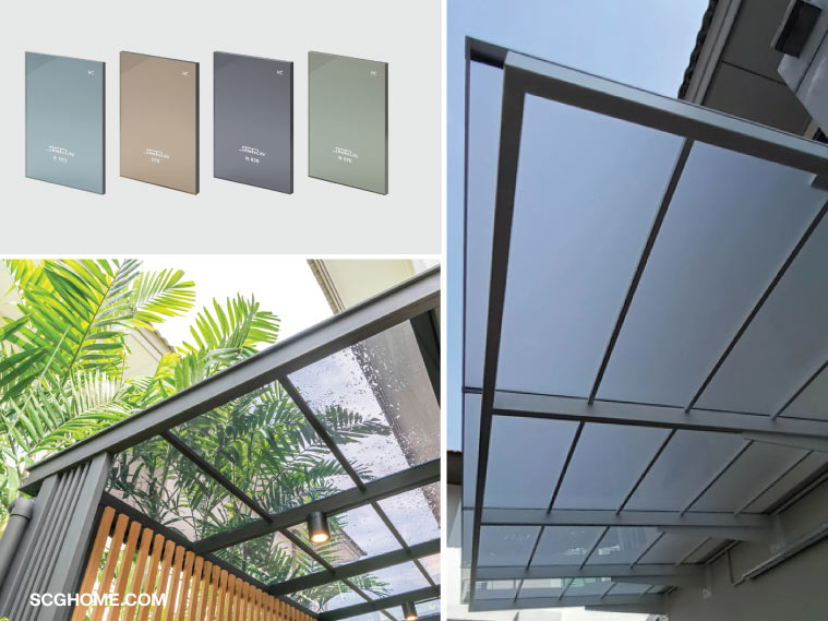 ต่อเติมครัวหลังบ้าน ต่อเติมหลังคาครัว หลังบ้าน วัสดุ หลังคา หลังคาโปร่งแสง อะคริลิก shinkolite