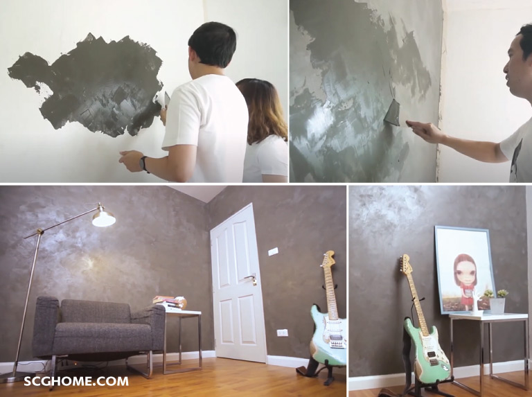 ฉาบปูนผนังลอฟต์ DIY เสือเดคอร์