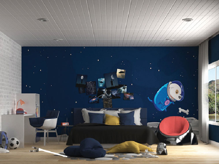 แต่งห้องนอนเด็กผู้ชายด้วยเส้นสายลายทางสร้างเสริมจินตนาการแห่งการเรียนรู้