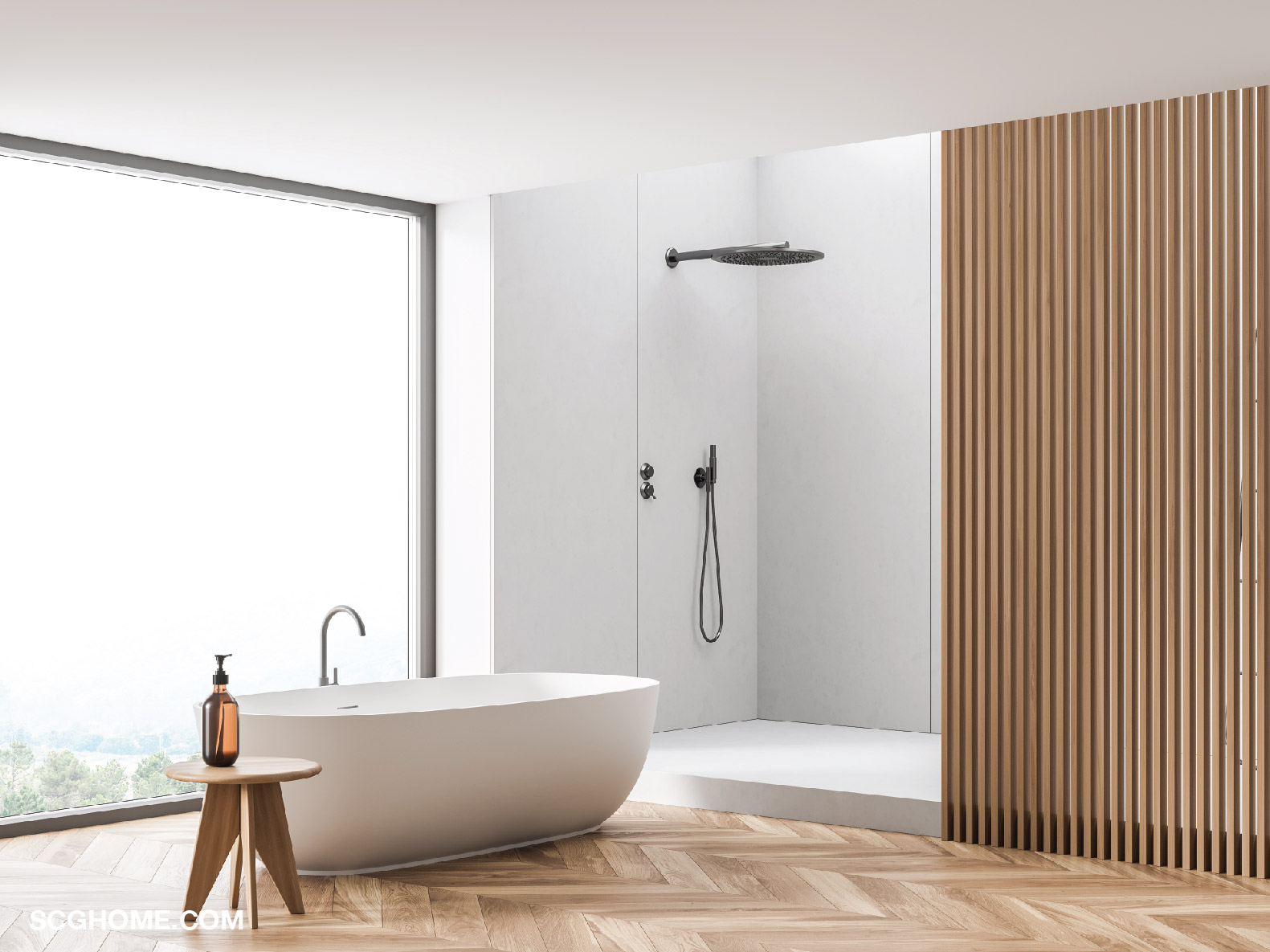 กั้นด้วยระแนงไม้