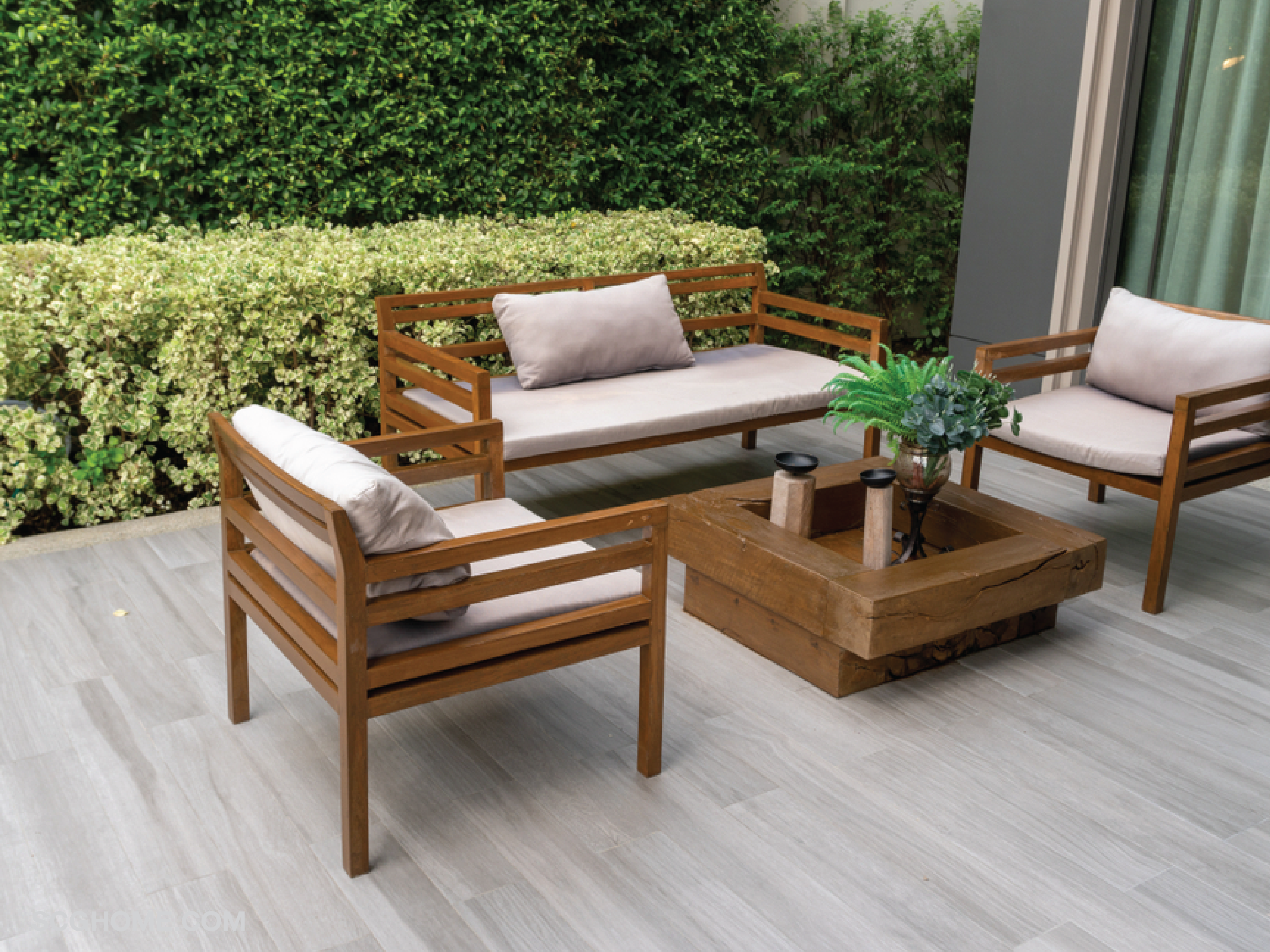 SCGHome ไอเดียพื้นที่กินข้าวนอกบ้าน กระเบื้องปูพื้นลายไม้ กระเบื้องปูพื้น พื้นภายนอก