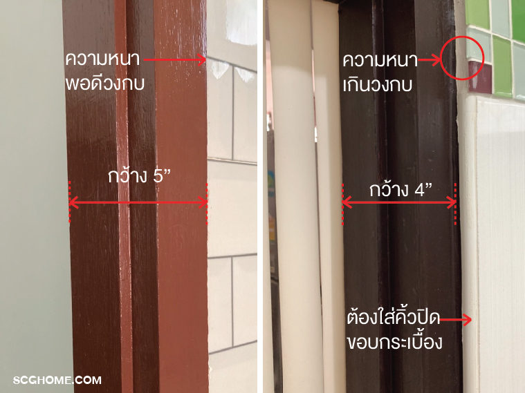 ขนาดวงกบประตูห้องน้ำ