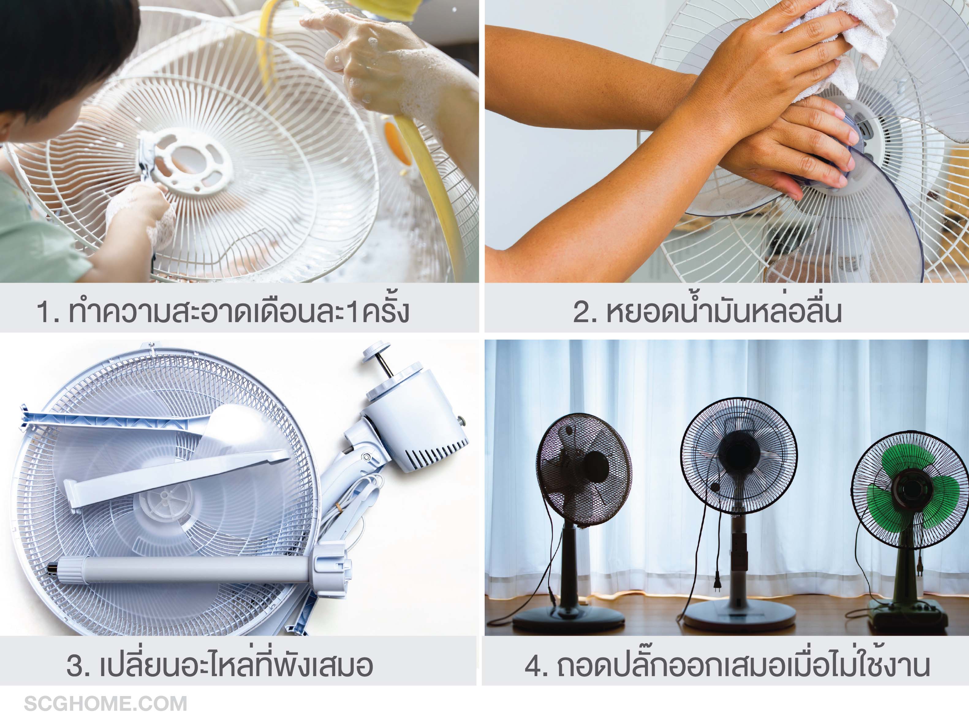 วิธีดูแลรักษาพัดลม ทำความสะอาดพัดลม