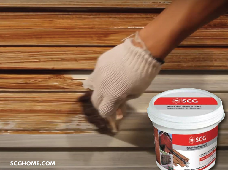 สีน้ำอะคริลิกทาไม้เทียมไฟเบอร์ซีเมนต์