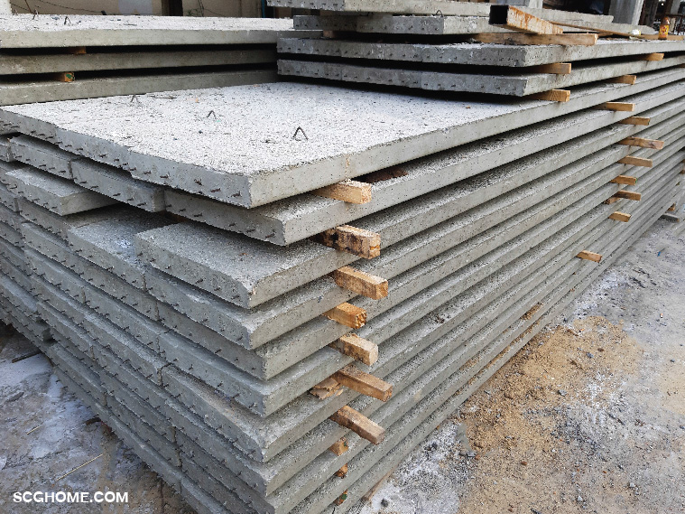 พื้นคอนกรีตสำเร็จรูปแบบตัน