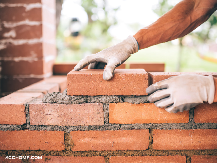 ผนังก่ออิฐมอญ