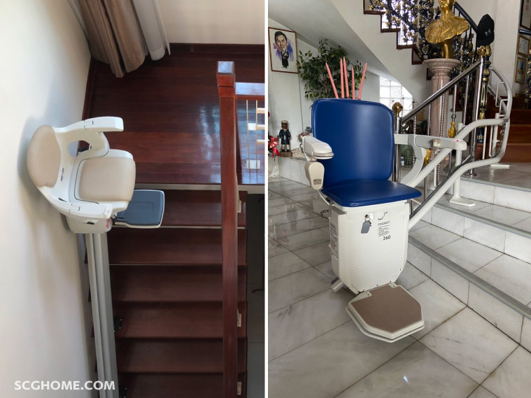 SingleImage ลิฟต์บันไดรางตรงและรางโค้ง สำหรับผู้สูงวัย ผู้สูงอายุ