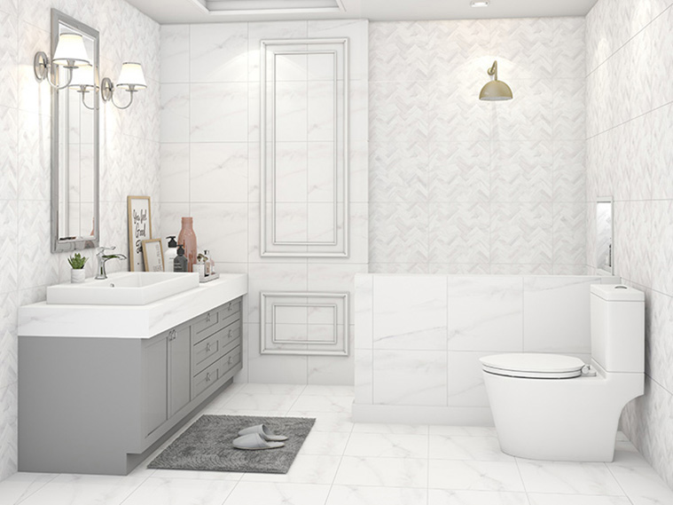 ห้องน้ำสไตล์วินเทจ กับความหรูหราในลวดลายกระเบื้อง