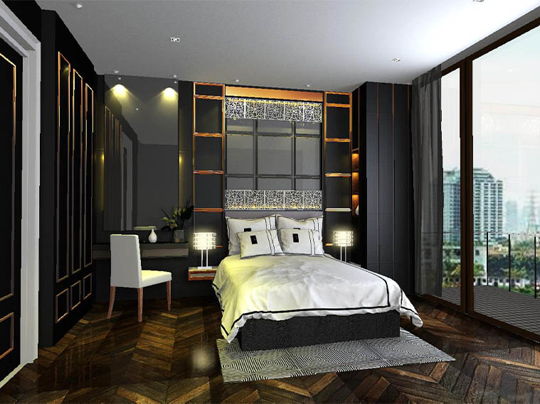 งานออกแบบภายใน : ห้องนอน นั่งเล่น กินข้าว