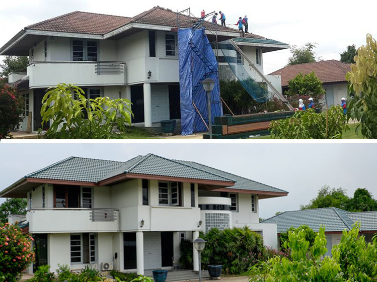 เปลี่ยนกระเบื้องหลังคาบ้านเก่าให้สวย และจบปัญหาหลังคารั่วกวนใจ