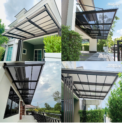 ตัวอย่างการติดตั้งโรงจอดรถ