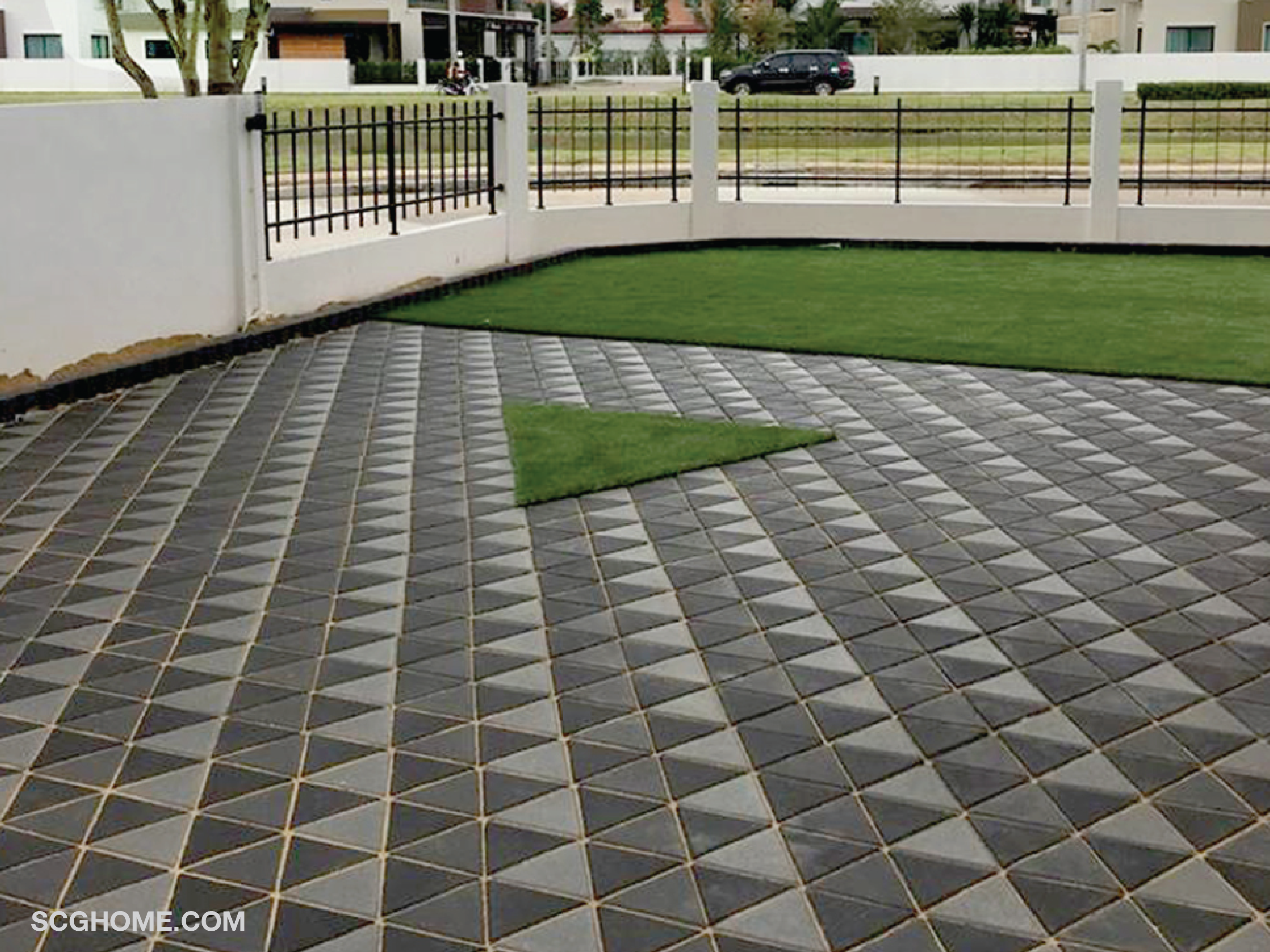 บล็อกปูพื้น แผ่นปูทางเดิน อิฐตัวหนอน พื้นหน้าบ้าน พื้นทางเดิน พื้นภายนอก บล็อกปูพื้นscg TRIO BLOCK ทรีโอ้ บล็อก