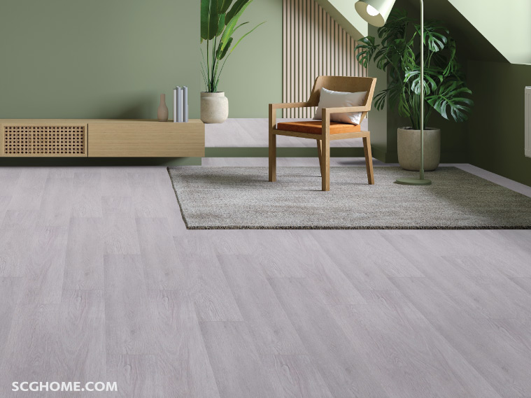 พื้นไม้ SPC กระเบื้องยาง SPC ตกแต่งห้องนั่งเล่น