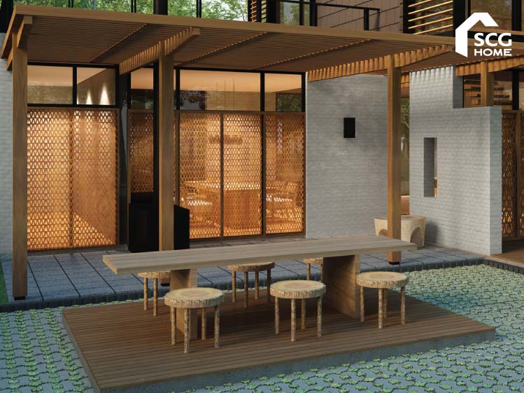 ต่อเติมหน้าบ้านให้กลายเป็นพื้นที่นั่งเล่น | น่านั่ง | แข็งแรง