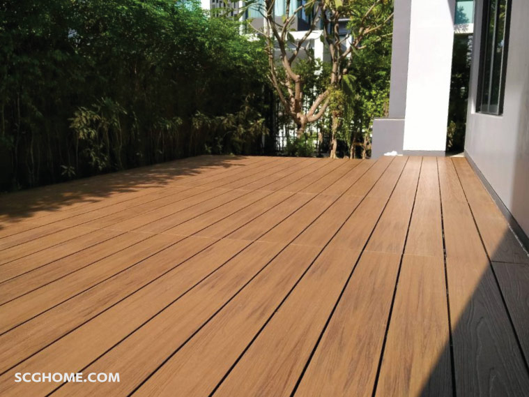 Singleimage ทำระเบียงนอกบ้าน พื้นไม้เทียม WPC
