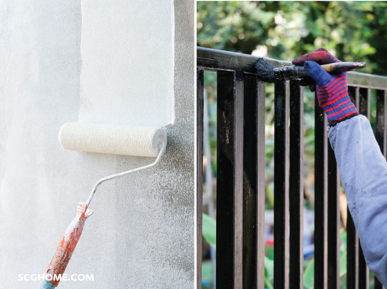 Single image การทาสีน้ำอะคริลิกและสีน้ำมัน