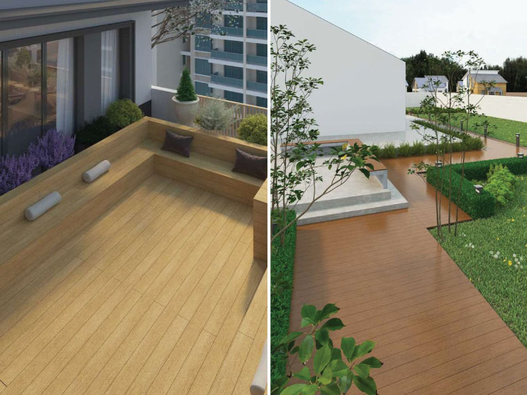 Singleimage ทำระเบียงนอกบ้าน พื้นไม้เทียมไฟเบอร์ซีเมนต์