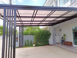 หลังคาโรงรถ-กันสาด เมทัลชีท พร้อมติดตั้ง