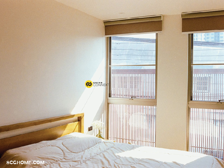 แผงระแนงช่วยสร้างความเป็นส่วนตัวให้กับพื้นที่ภายในบ้านด้วย