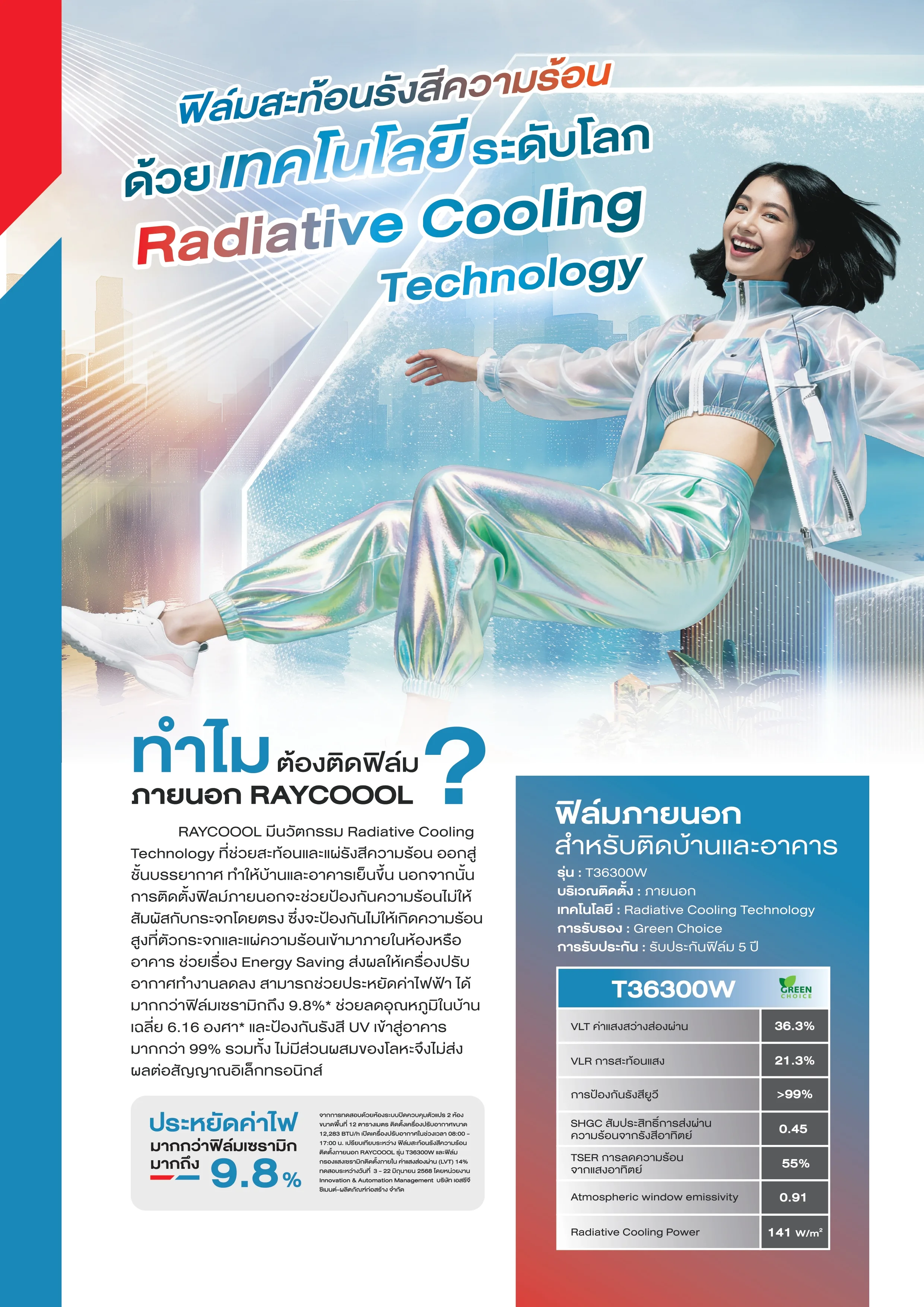 บริการติดฟิล์มบ้านและอาคารทั้งภายในและภายนอก RAYCOOOL