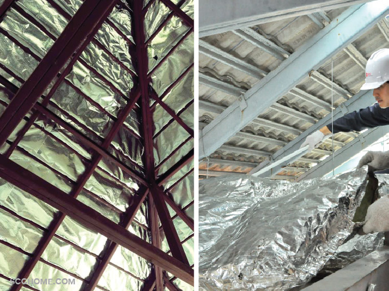 ติดตั้งฉนวนกันความร้อนหรือแผ่นสะท้อนความร้อนได้ตามปกติ