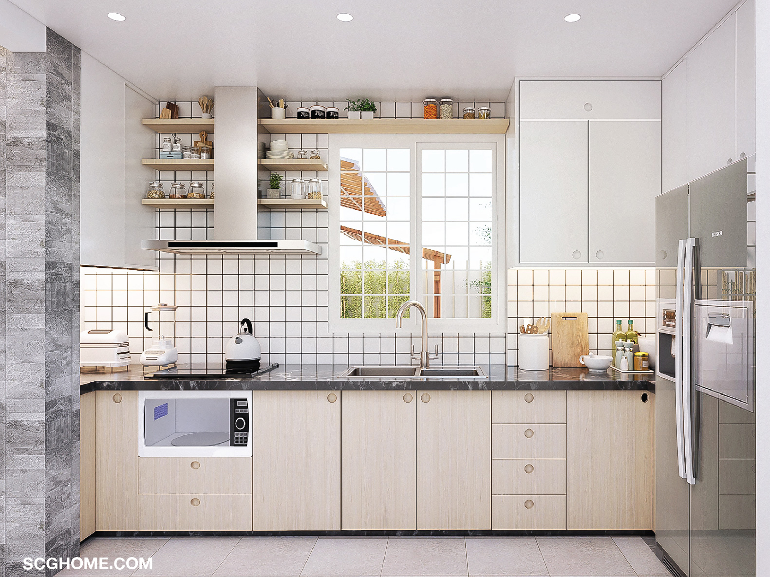 ตำแหน่งของเตาและอ่างล้างจานไม่วางชิดกัน