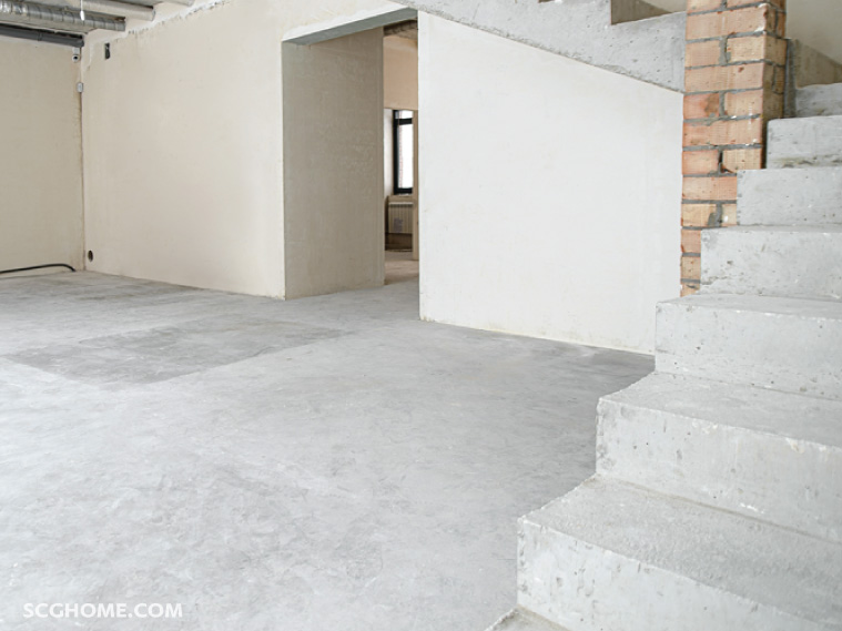 SingleImage พื้นคอนกรีตเสริมเหล็กก่อนเทปูนปรับระดับ