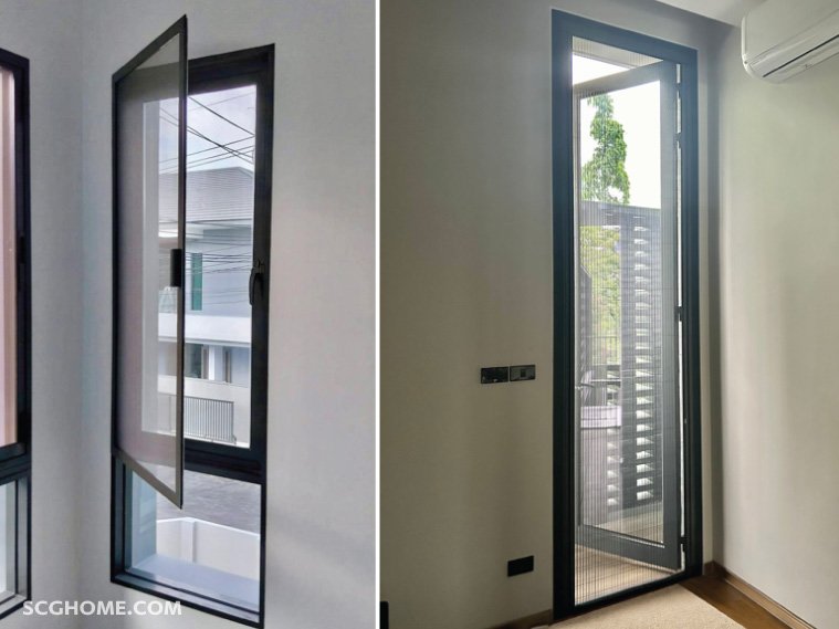 Singleimage ติดมุ้งลวด กรอบมุ้งลวด มุ้งลวดบานเปิด