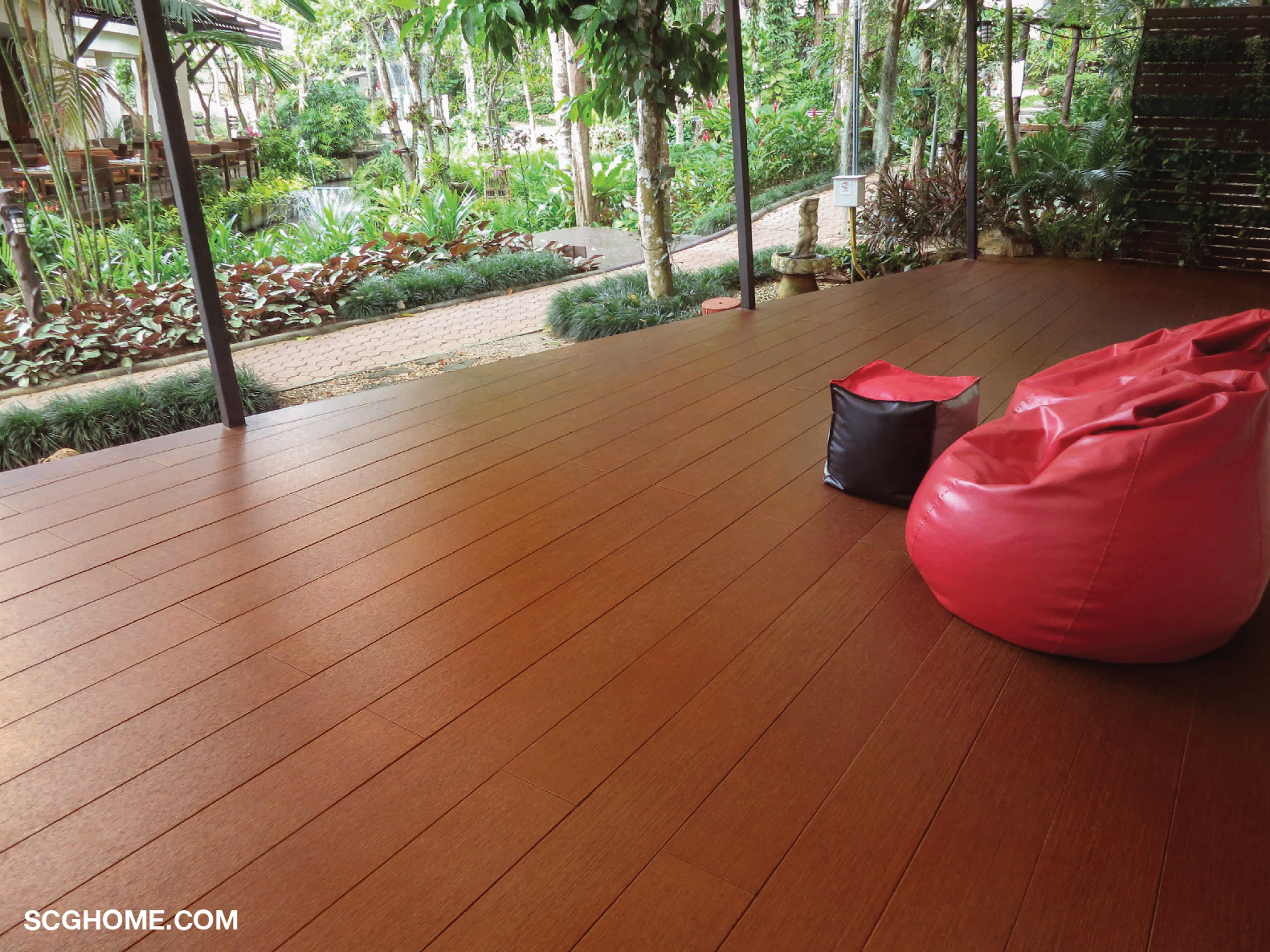 ระเบียงไม้พื้นไฟเบอร์ซีเมนต์