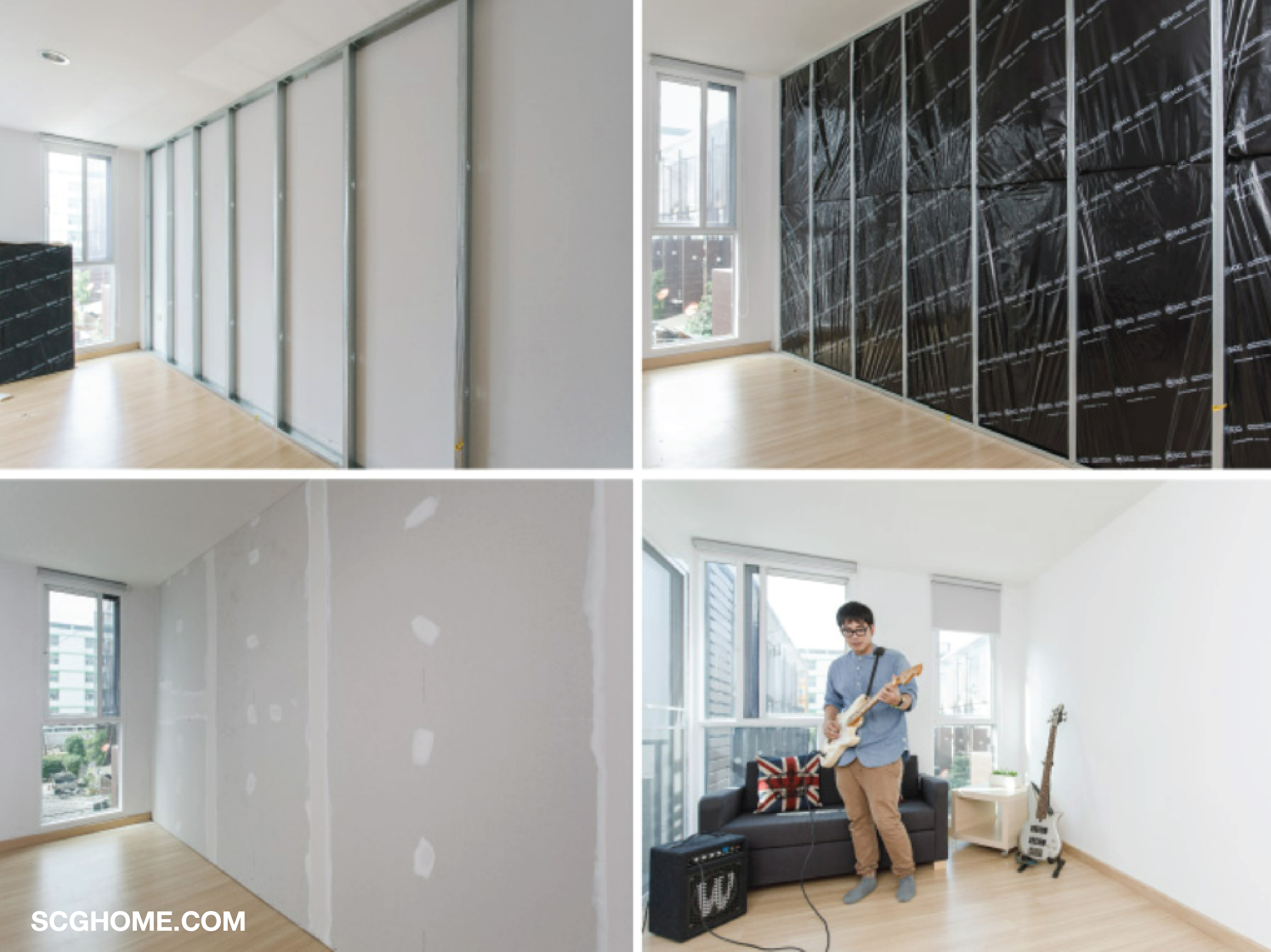 การติดตั้งฉนวนที่ผนัง