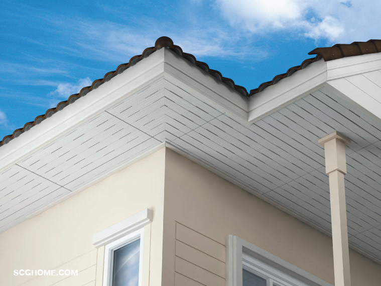 ฝ้าชายคาแบบเซาะร่องพร้อมรูระบายอากาศ