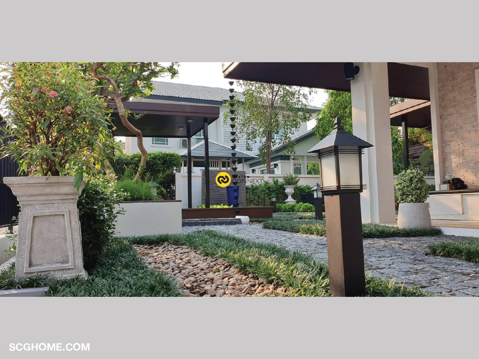 Singleimage ทางเดินในสวนโมเดิร์น