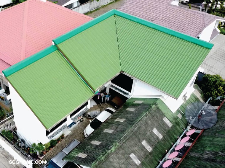 กระเบื้องลอนคู่ scg หลังคากระเบื้องลอนคู่ เปลี่ยนกระเบื้องหลังคา เปลี่ยนหลังคาบ้าน
