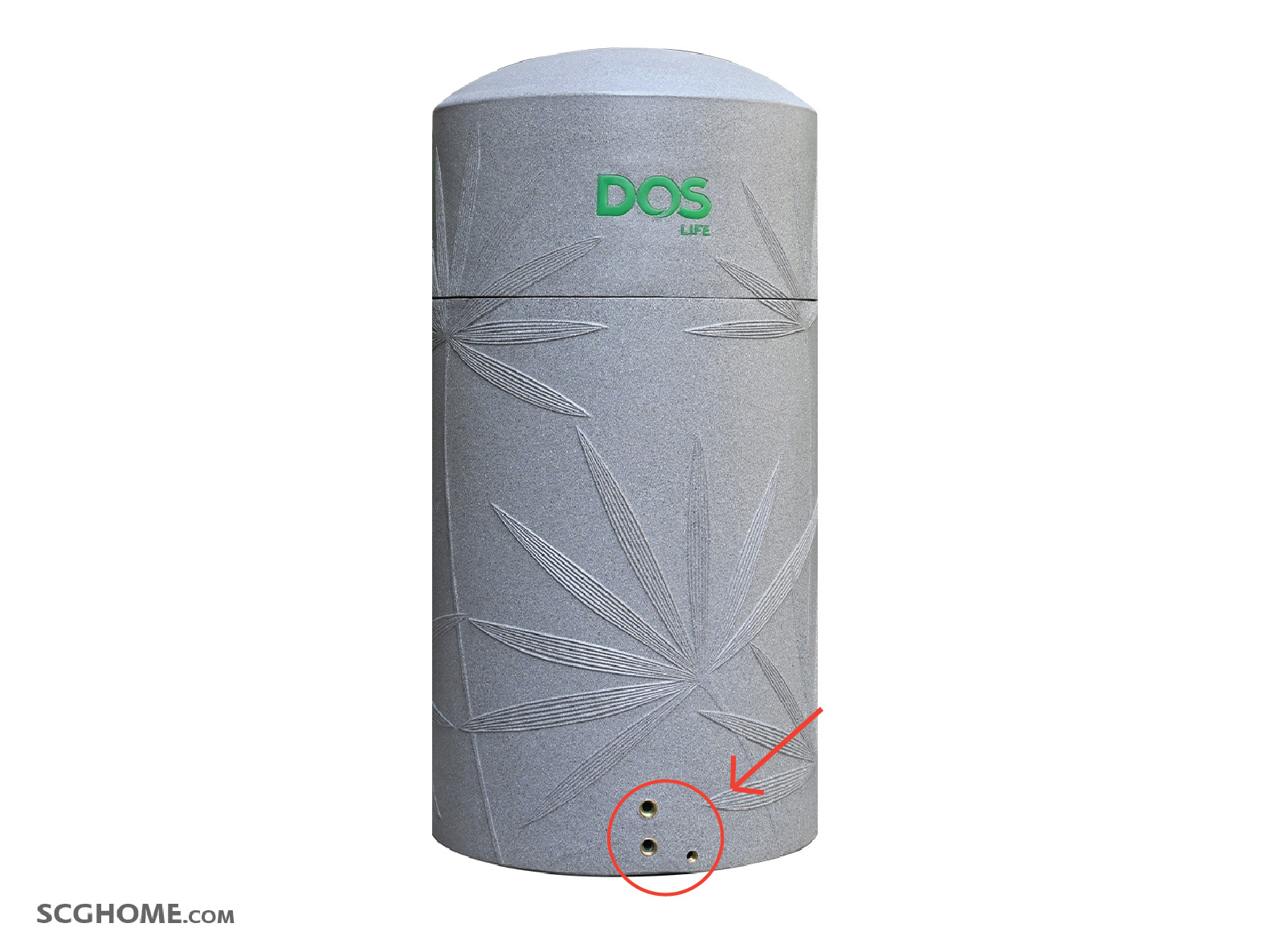 ถังเก็บน้ำแบบท่อในจะมีรูด้านล่างถัง 3 รู