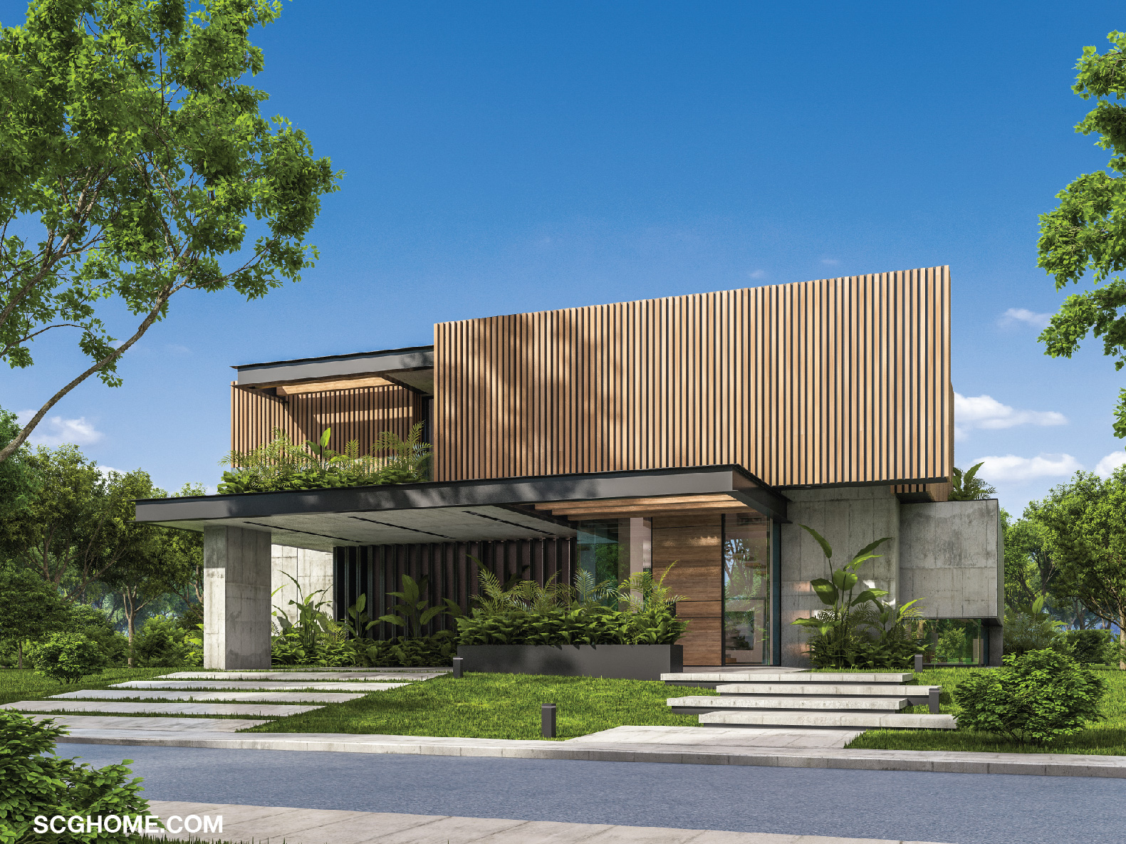 ติดตั้งระแนงไม้ในทิศตะวันตก