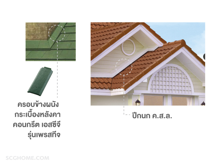 ครอบข้างหลังคา ครอบข้างกระเบื้อง ครอบข้างกระเบื้องหลังคา ครอบข้างผนัง ครอบข้างผนังกระเบื้องเพรสทีจ