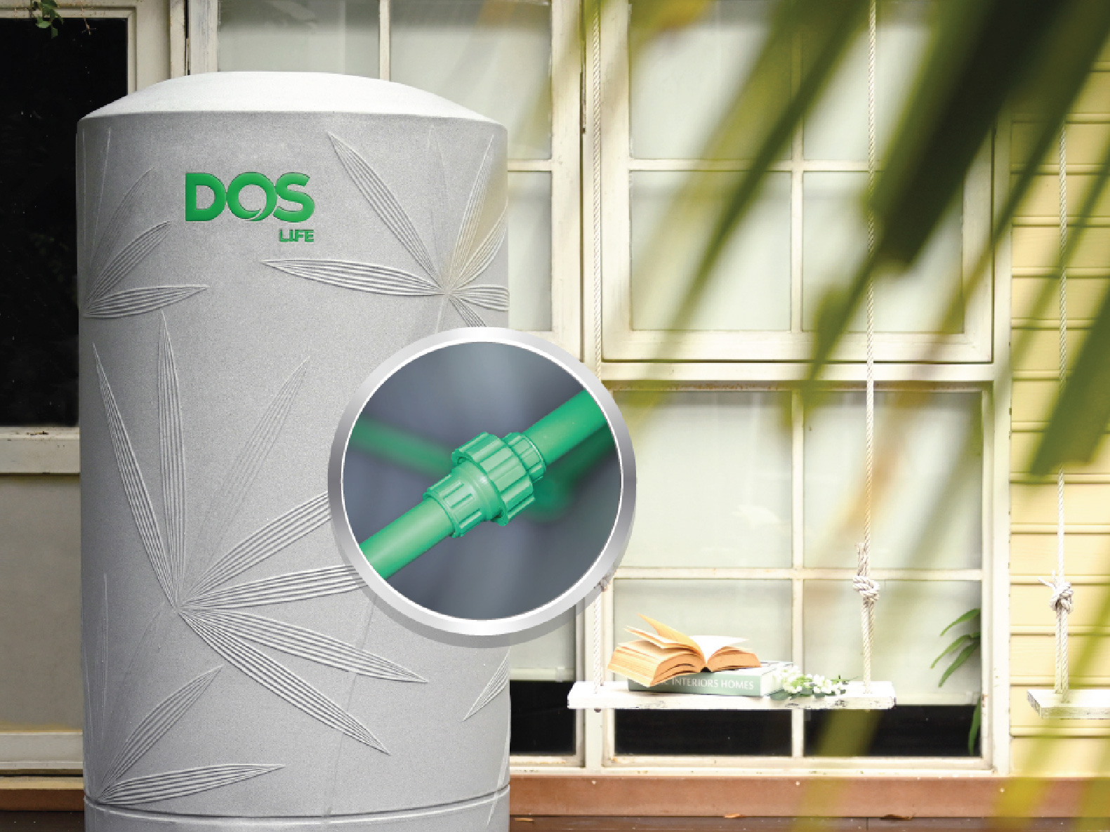 ตัวอย่างถังเก็บน้ำ DOS ที่ใช้ท่อ PP-R ภายในถัง