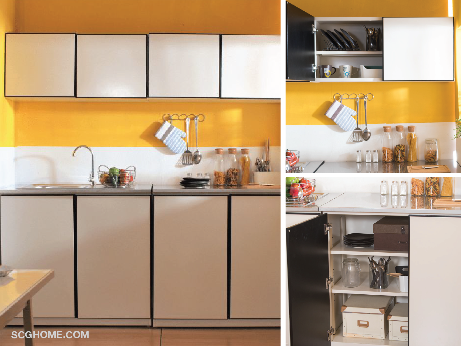 จัดเก็บของใช้ในครัว เคาน์เตอร์ครัว ตู้ครัว ตู้แขวนในครัว