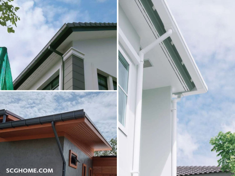 Singleimage ติดตั้งรางน้ำฝนไฟเบอร์กลาส PVC ไวนิล