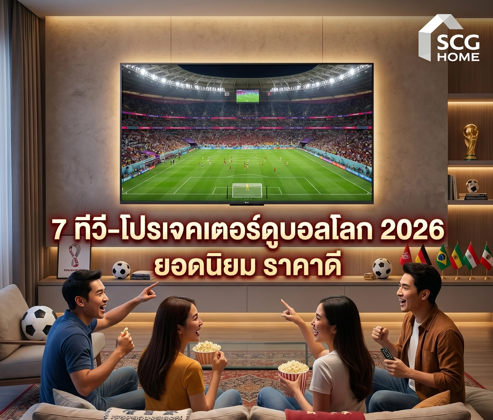 7 ทีวี-โปรเจคเตอร์ดูบอลโลก 2026 ยอดนิยม ราคาดี
