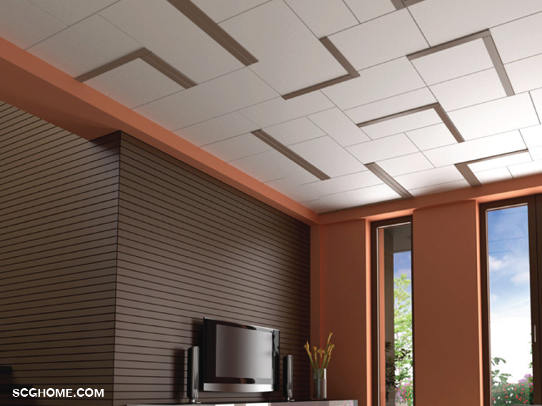 ฝ้าไฟเบอร์ซีเมนต์ติดตั้งแบบเว้นร่อง