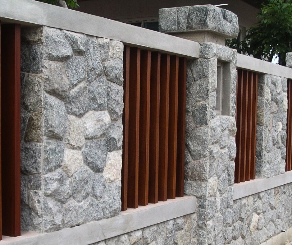 หินธรรมชาติตกแต่งผนังและรั้ว-พร้อมติดตั้ง