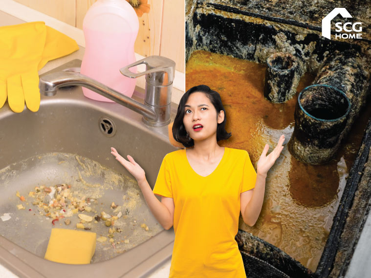 ครัวท่อตันเพราะไขมัน...เมื่อถังดักไขมันเต็มทำอ่างล้างจานตันแก้ไม่หาย