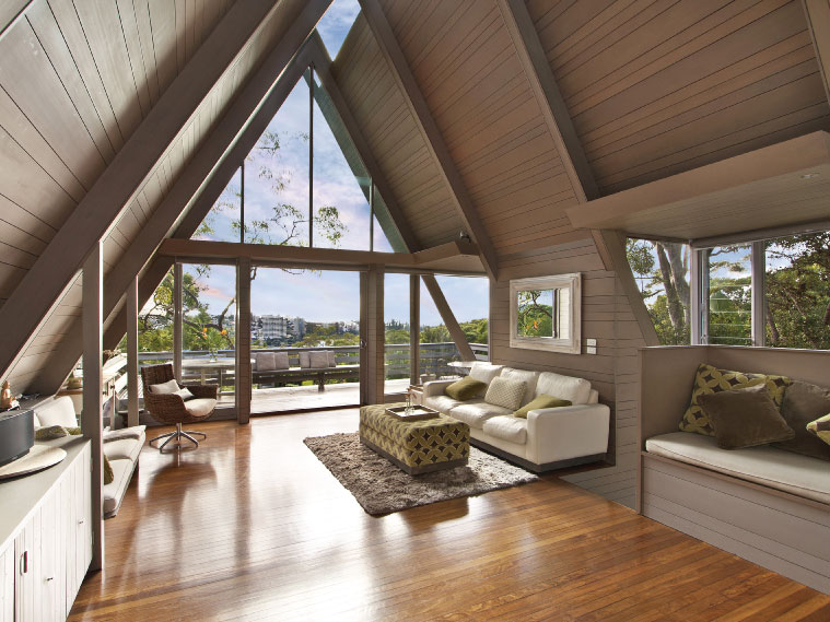 ตกแต่งบ้านสเปซหลังคาจั่ว ให้ลงตัวด้วยไม้เทียม