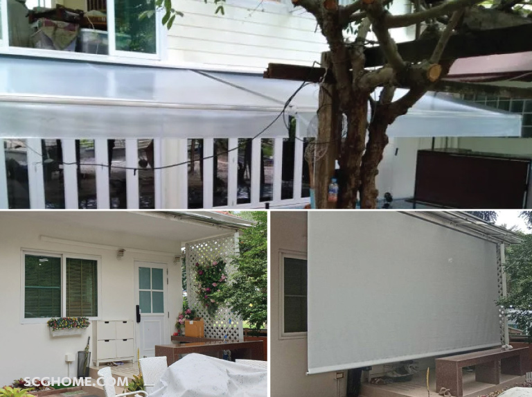 Singleimageการติดตั้งกันสาด ม่านม้วนแนวดิ่งกันแดดฝน